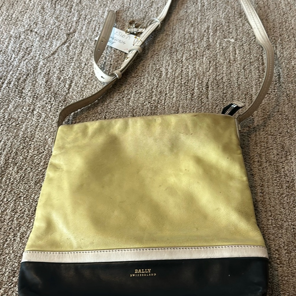 Yellow, Black and white Bally Crossbody. Preowned